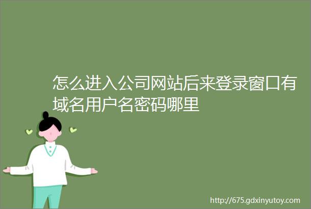 怎么进入公司网站后来登录窗口有域名用户名密码哪里